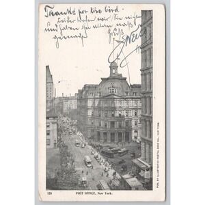 Antique Postcard Post Office New York City‎ 1900s Street Scene